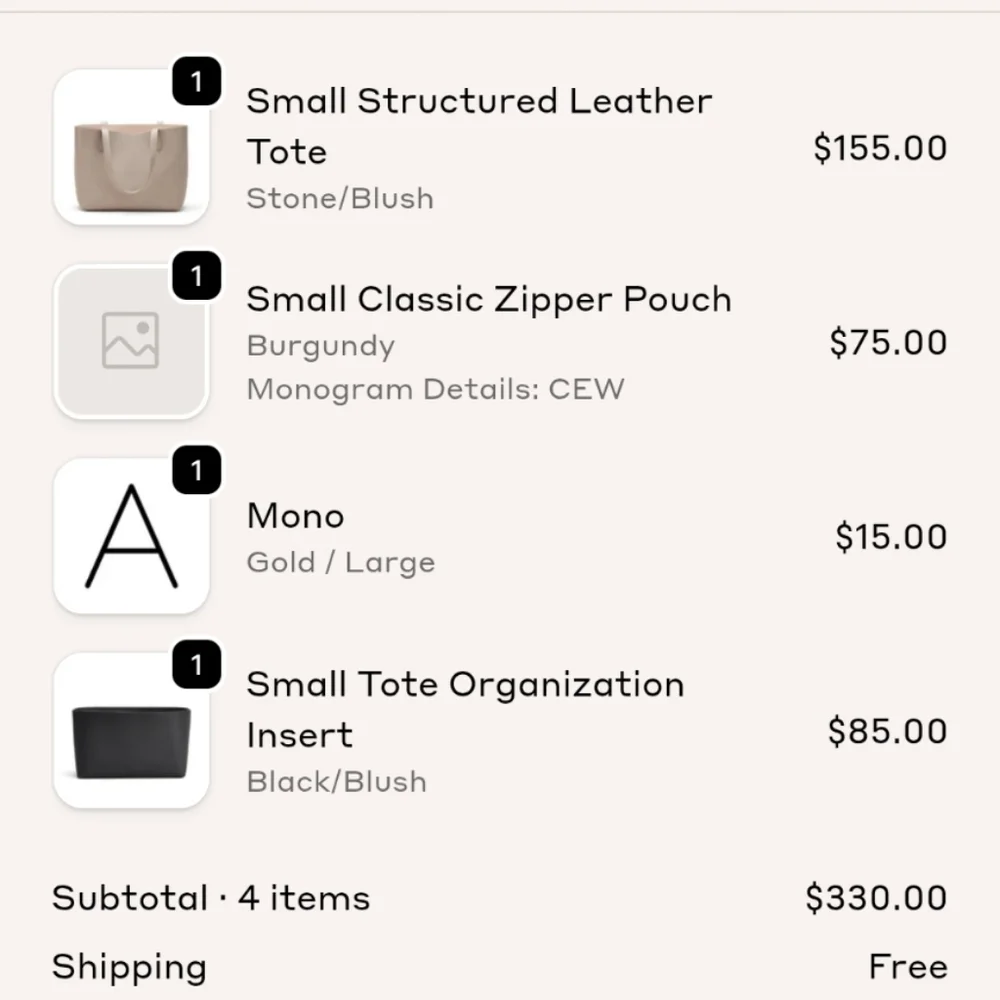 Cuyana Small Structured Taupe Leather Tote Bag - Picture 7 of 8